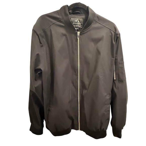 Outdoor Jacket Other - Outdoor Jacket Mens Black Bomber Full Zip Lightweight Utility Jacket Size L